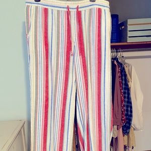 Old Navy Striped Linen Relaxed Fit Pants Size M
